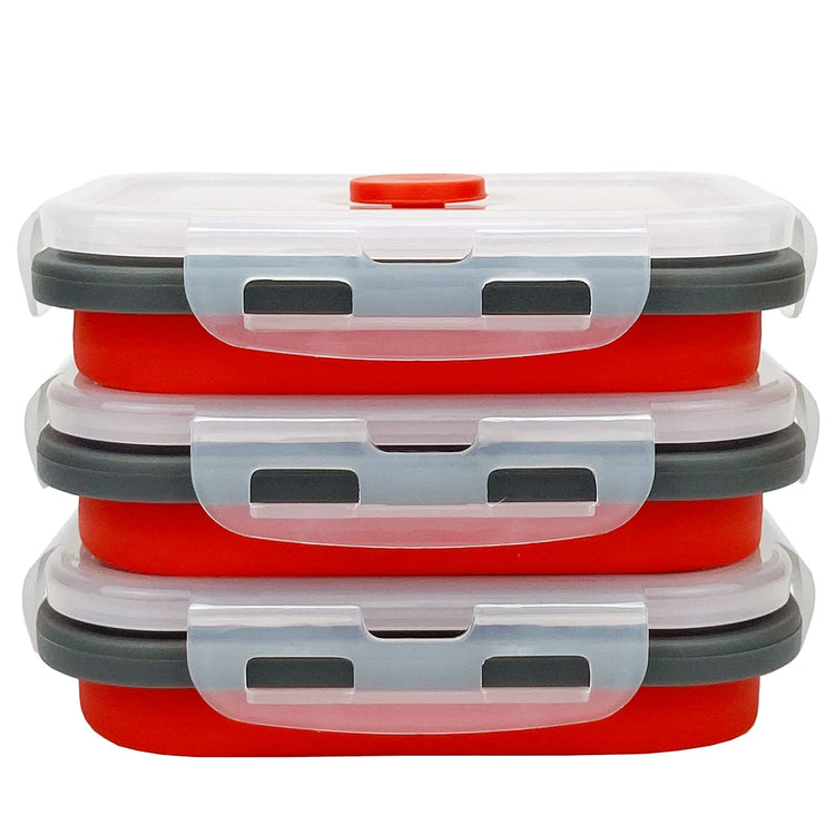 3piece Collapsible Food Storage Containers with Lids (3 Count)