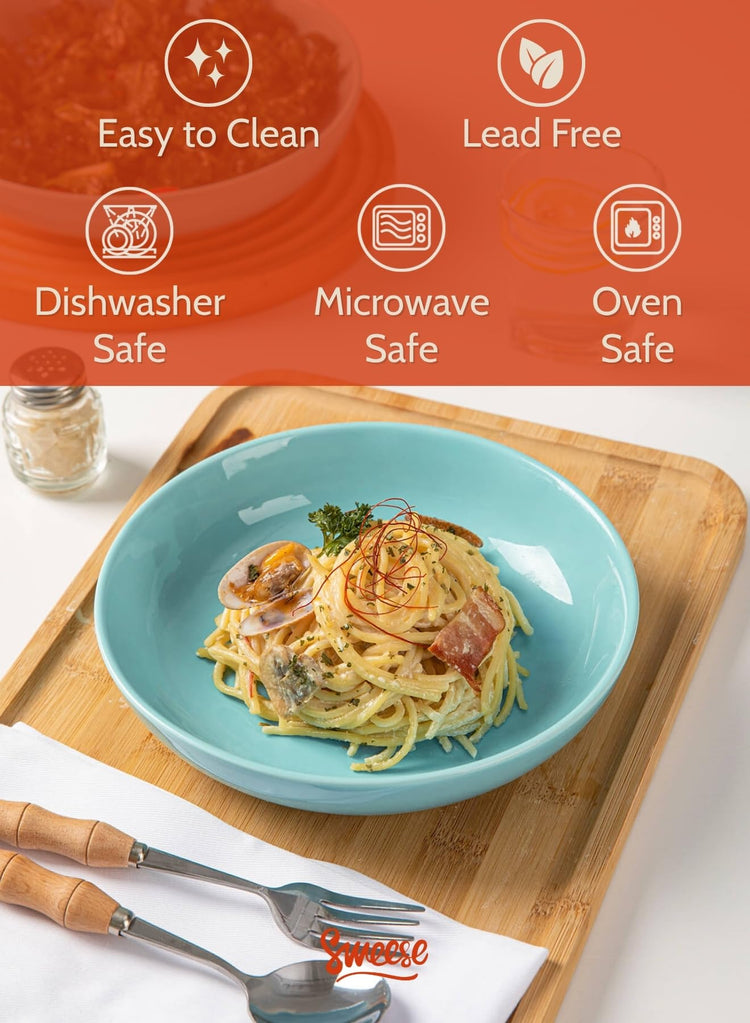 Pasta Bowls 22 Ounce Salad Serving Bowls Set of 6 (6 Count)