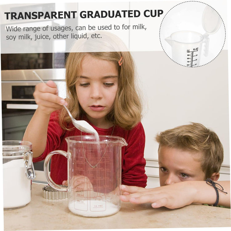 Foldable Measuring Cup with Lid Transparent Plastic Liquid Measuring Jug 6.88X6.69X4.52 Inches Kitchen Tool for Cooking Baking and Oil Measurement