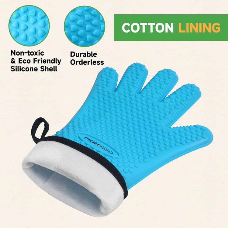 BBQ Gloves Grilling Gloves Heat Resistant Oven Gloves (2 Count)
