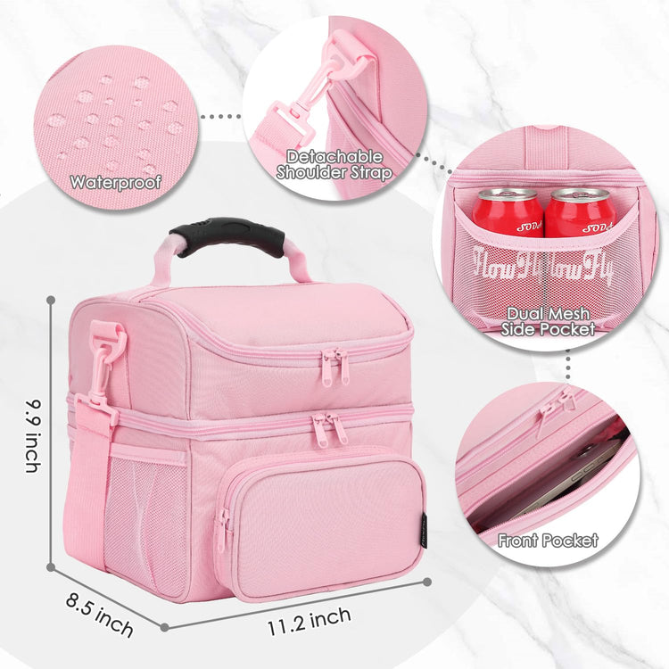 Double Layer Cooler Insulated Lunch Bag Adult Lunch Box Large Tote Bag for Men