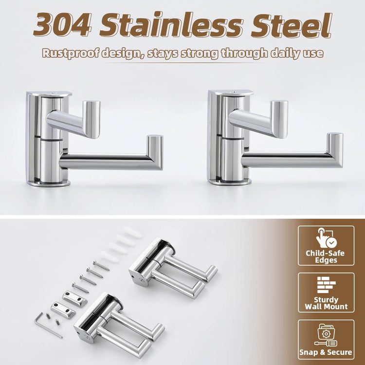 Swivel Wall Hooks with 2 Arm (2 Count)