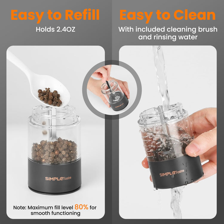 Electric Rechargeable Salt and Pepper Grinder Set (2 Count)