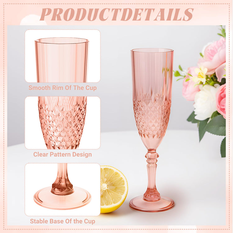 24 Pack Plastic Champagne Flutes (24 Count)