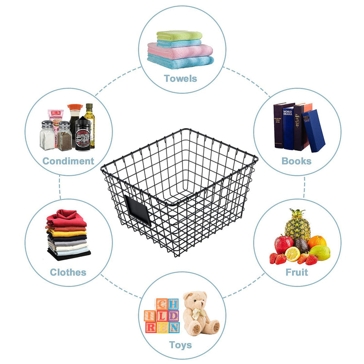 4 Pack【Large】 Wire Handmade Storage Basket for Organizing Household Goods