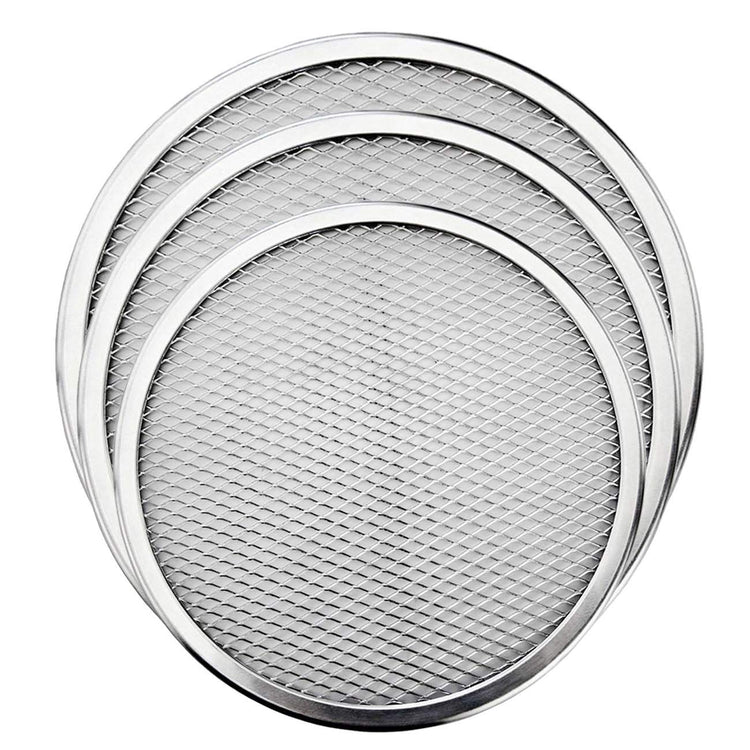 Pizza Screen 3PCS Aluminum Alloy Seamless Pizza Screen Non Stick Mesh Net Baking Tray Cookware Kitchen Tool For Oven (3 Count)