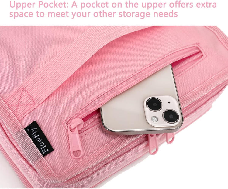 FlowFly Small Insulated Lunch box Portable Soft Bag Mini Cooler Thermal Meal Tote Kit with Handle for Work & School, Pink