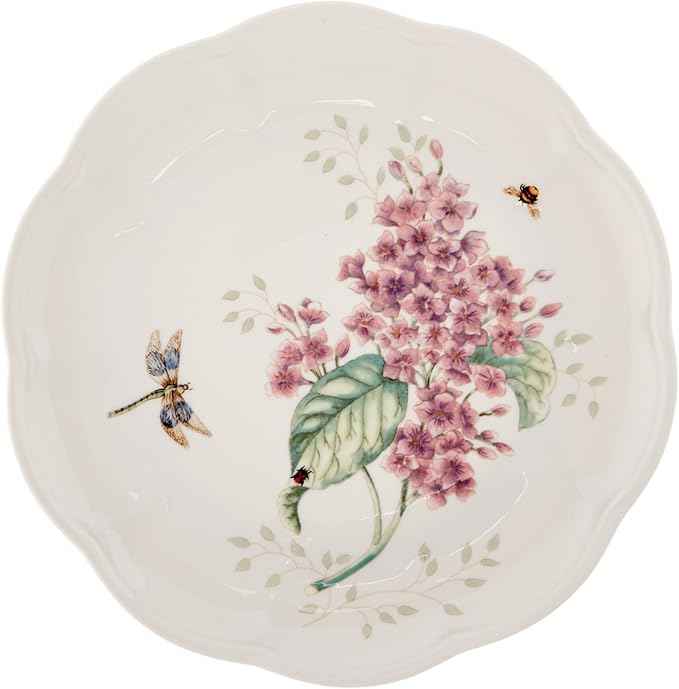 Lenox Dinnerware Set, Butterfly Meadow 18-Piece Set, Service For 6, White Porcelain, Butterfly And Flower Designs, Plates And Bowls Sets, Dishwasher Safe, Home & Kitchen (18 Pieces, Assorted)