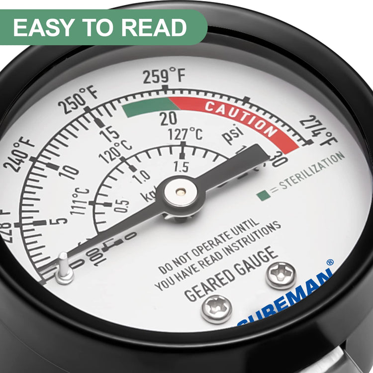 Black Steel Pressure Cooker Gauge