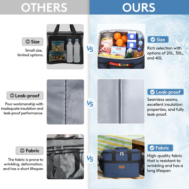 Cooler Bag 50 Cans Collapsible and Insulated Large Lunch Bag Leakproof Soft Cooler Portable for Camping
