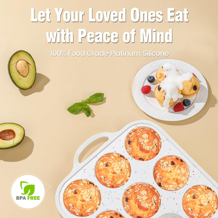 Silicone Muffin Pans for Baking 1 Pack