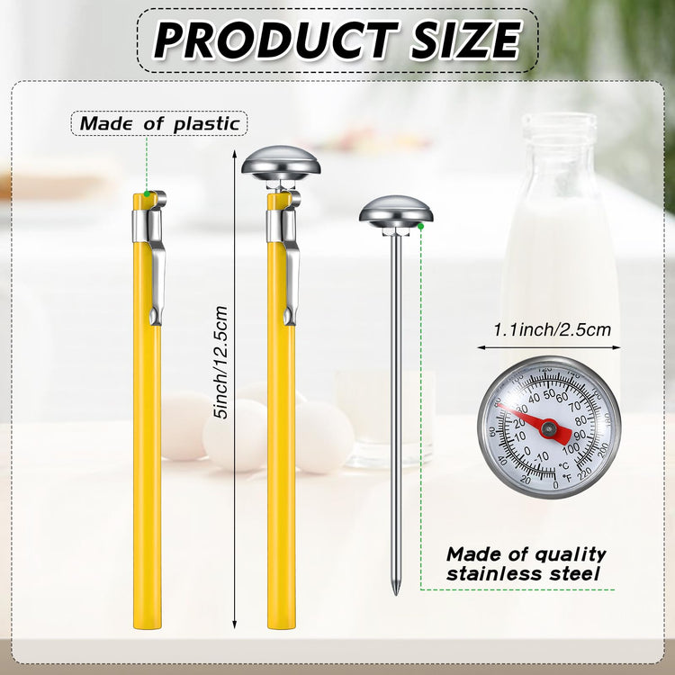 6 Pcs Stainless Steel Kitchen Dial Thermometer 5" (6 Count)
