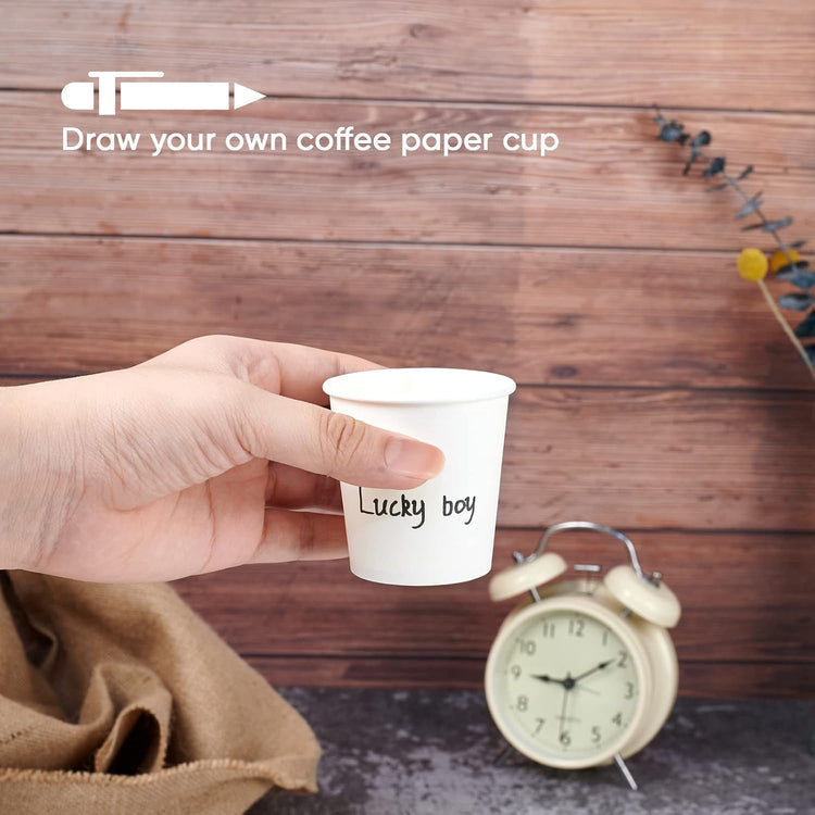 LITOPAK 500 Pack 4 oz Paper Cups, White Disposable Paper Coffee Cups for Party, Picnic, and Travel