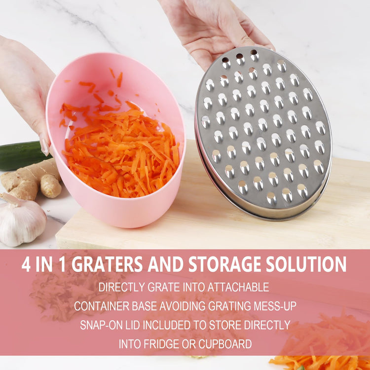 Cheese Grater Citrus Lemon Zester with Food Storage Container & Lid