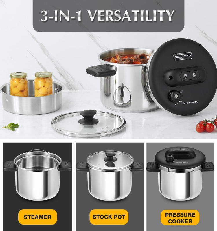 Stainless Steel Pressure Cooker 8.5QT