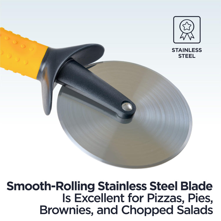 Pro Heavy Duty Pizza Cutter With Wheel Slicer
