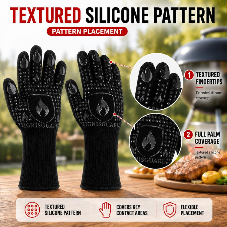 BBQ Gloves Heat Resistant Grill Gloves (2 Count)