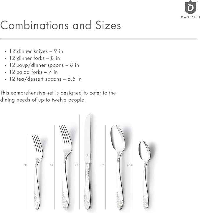 Modern Silverware Set, 18/10 Stainless Steel Flatware, Mirror Finish, Dishwasher Safe, Elegant Cutlery for Home and Dining, Built to Last (60-Piece, Imperial)