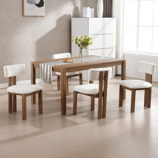 Dining Chairs Set of 2 Faux Fur Diner Chairs Wood Chairs for Kitchen and Dining Room (2 Count)