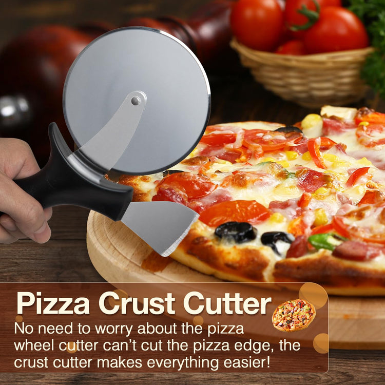 Professional Pizza Cutter & Crust Cutter 2 in 1