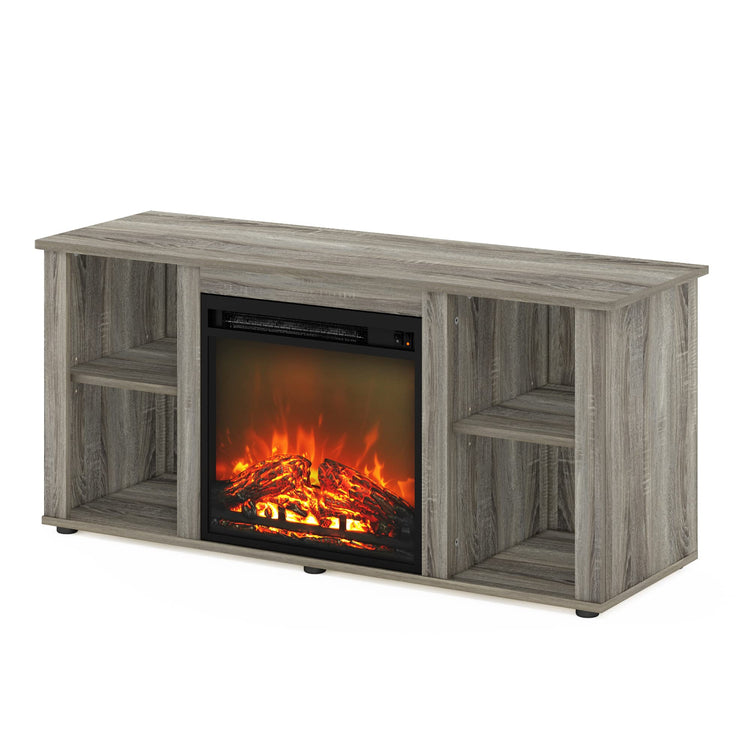 Jensen Fireplace Entertainment Center TV Stand with Open Storage for TV up to 55 Inch