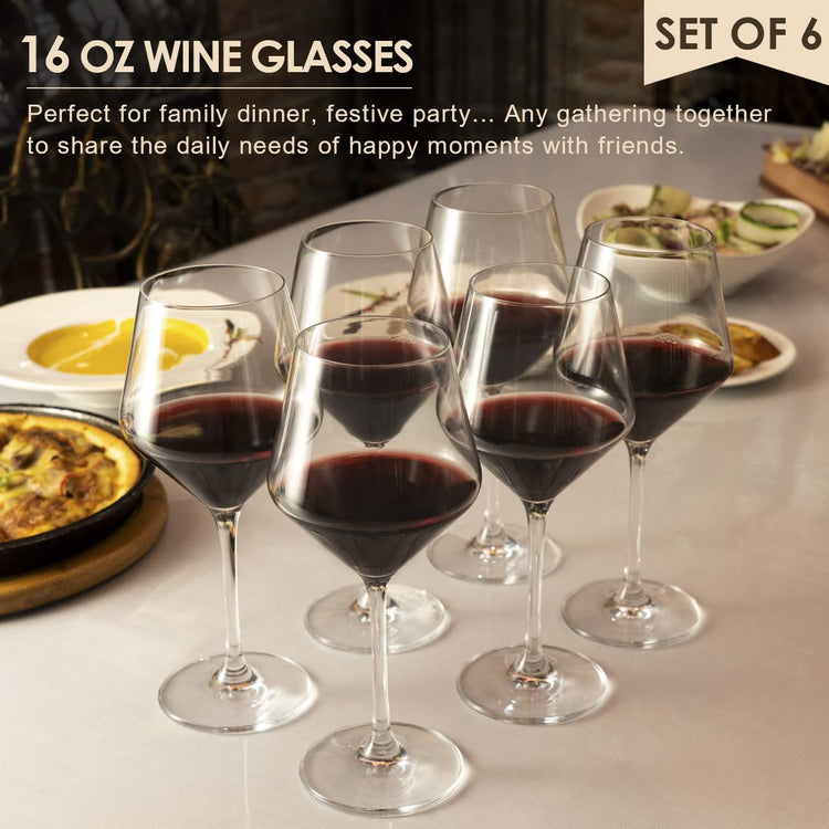 Wine Glasses White Red Wine Glasses Set of 6 (6 Count)