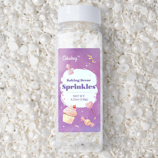 White Lovers Sprinkles for Cake Decorating 4.23ounce (4.23 Ounce)