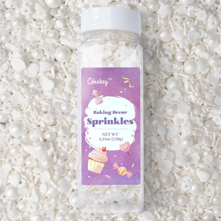 White Lovers Sprinkles for Cake Decorating 4.23ounce (4.23 Ounce)