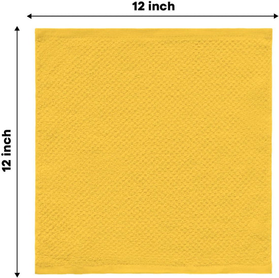 Artoid Mode Ring Spun Cotton Yellow Dishcloth Kitchen Towels, 12x12 Inch Ultra Soft Absorbent Quick Drying Household Cleaning Kitchen Rags Set of 6 - Nestoria