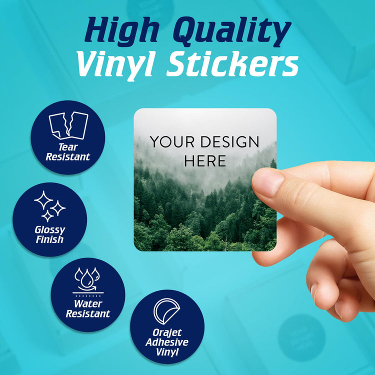 Custom Vinyl Stickers Your Image (100 Count)
