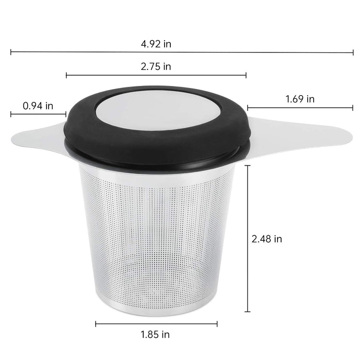 Two Pack Tea Infuser Basket Stainless Steel Tea Strainer Tea Filter With Small Strainer And Lid Tea Diffuser For Loose Tea Superior Brewing Experience