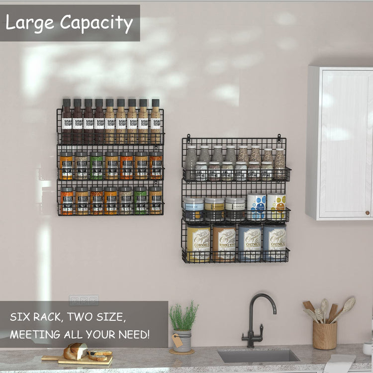 6 Tier Spice Rack Organizer with Door Hook