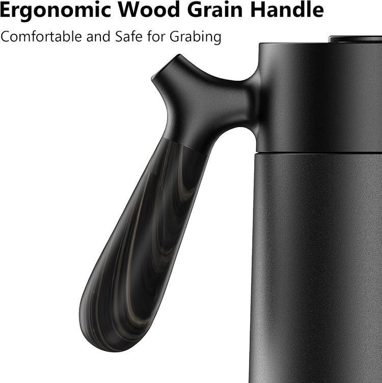 Stainless Steel French Press Coffee Maker, Double Walled Insulated Coffee & Tea Maker with Filter (Matte Black, 32 Ounce)