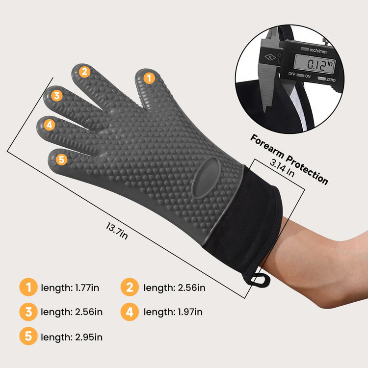 BBQ Gloves Heat Resistant Oven Mitts (2 Count)