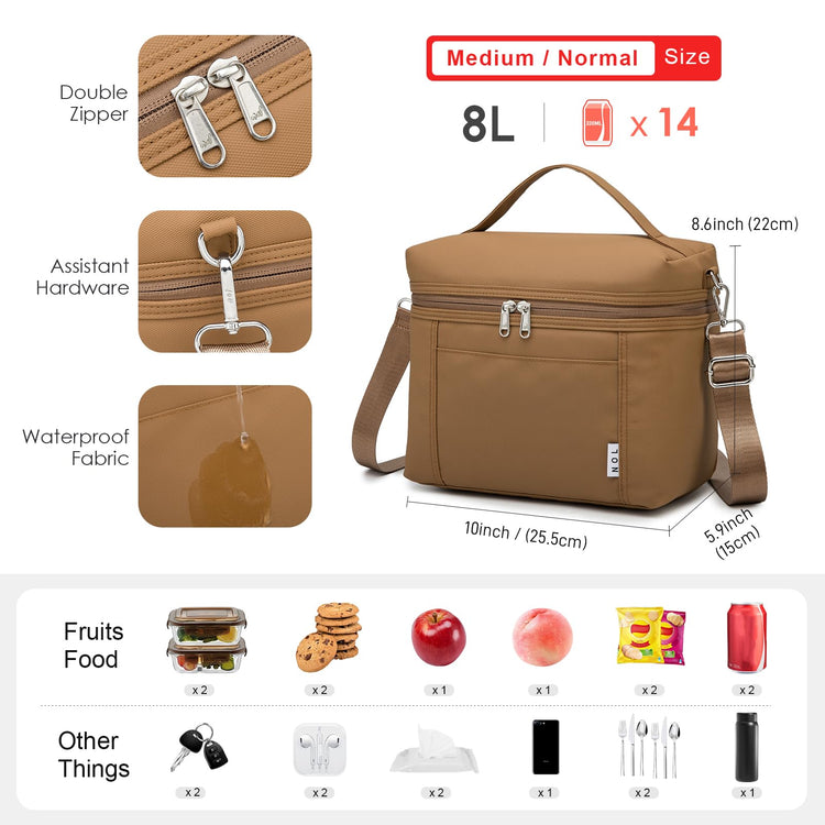 NOL 8L Insulated Lunch Bag for Women