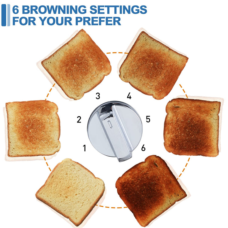 2 Slice Stainless Steel Toaster with Digital LED Display