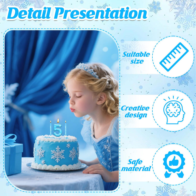 13PCS Snowflake Themed Birthday Candles Number 5 Set (13 Count)