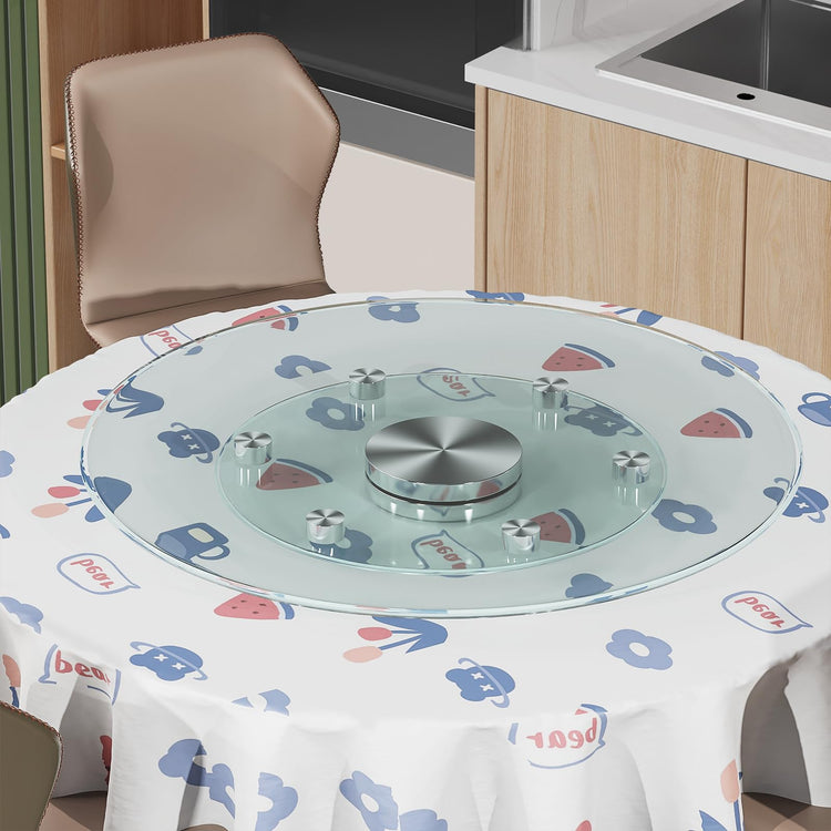 31" Large Lazy Susan for Dining Table Kitchen Glass Turntable with Aluminum Alloy Bearing