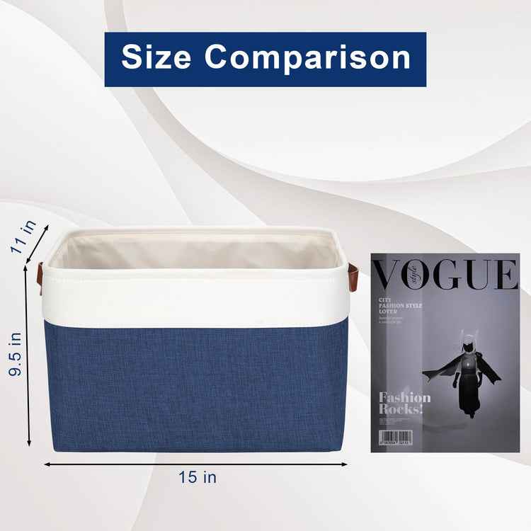 Storage Bins Large Fabric Storage Baskets for Shelves 3 Pack (3 Count)