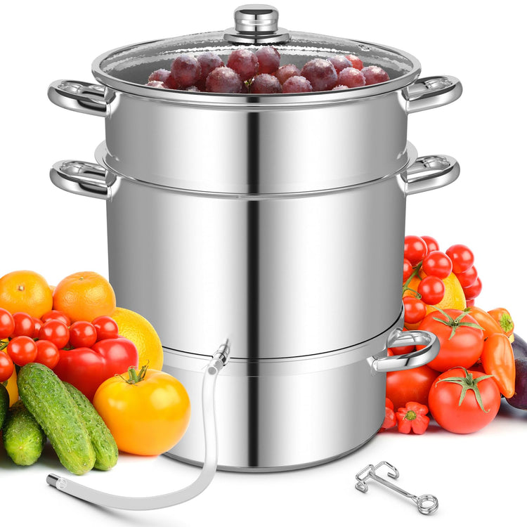 11 Quart Juice Steamer Fruit Vegetables Juicer Steamers w (3 Count)