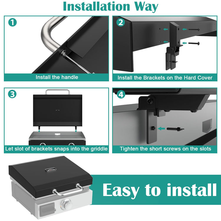 Upgraded Griddle Hinged Lid for Blackstone 17" Tabletop Grills