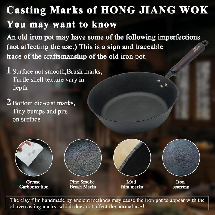 11 Inch ICH Cast Iron Saute Pan with Lid - Handcrafted Clay Mold, Tortoise Shell Texture for Non-Stick, Pre-Seasoned Deep Frying Pan Skillet for All Cooktops & Oven Safe