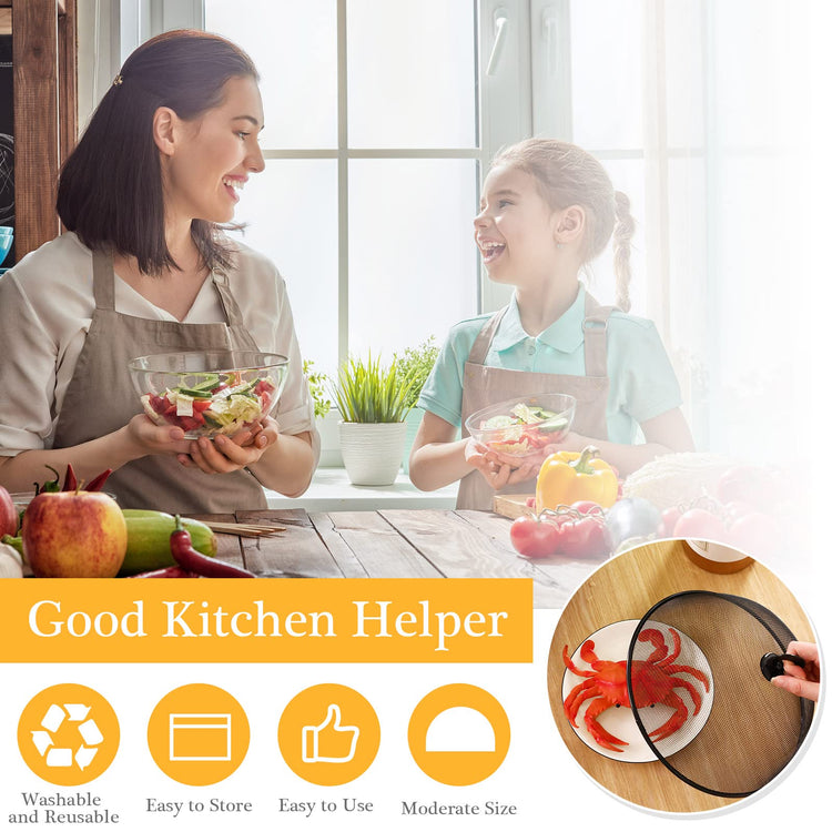 6 Pcs Metal Mesh Food Cover Outdoor Mesh Food Tents Dome Screen Plate Covers for Dinner Plates Reusable Fruit Fly Nets Picnic Umbrella for Table