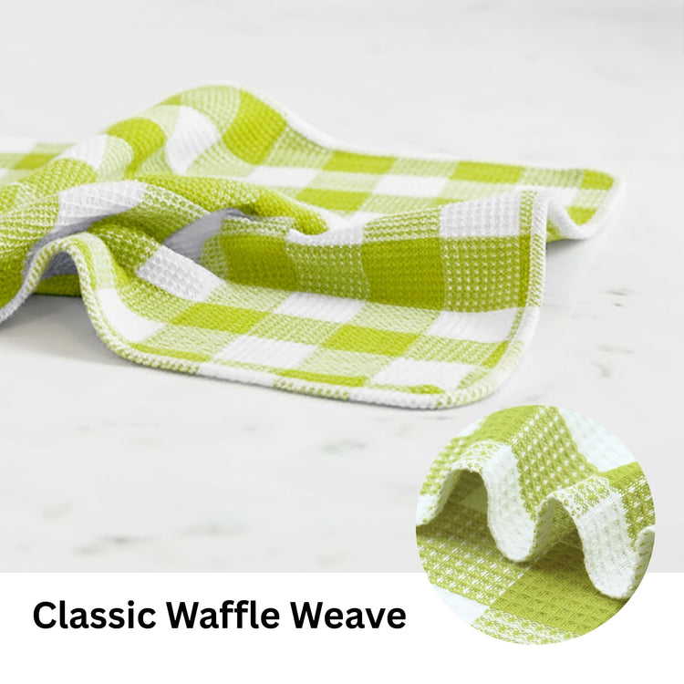 Waffle Weave Plaid Dish Cloths