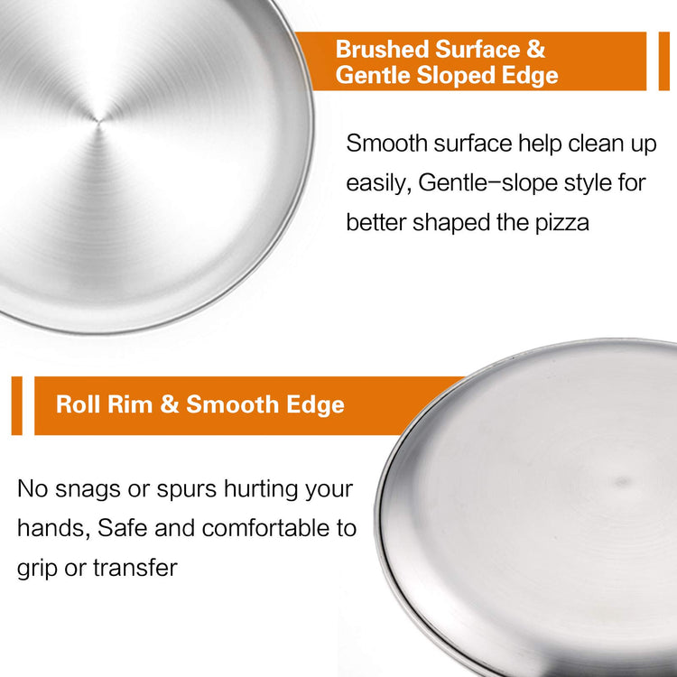Pizza Pan, 9/10/12 Inch Stainless Steel Pizza Pans Trays Set of 3