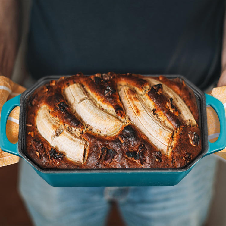 Bread Pan Cast Iron Loaf Pan with Lid Bread Loaf Pan 8.5x4.5 Inch Loaf Pan Enameled Cast Iron Sourdough Loaf Pan