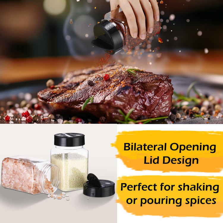 12.2 oz 30 Pack Plastic Spice Jars with Shaker Lids Clear Seasoning Containers Spice Bottles for Kitchen Storing Herbs Seasoning Powders (30 Count)