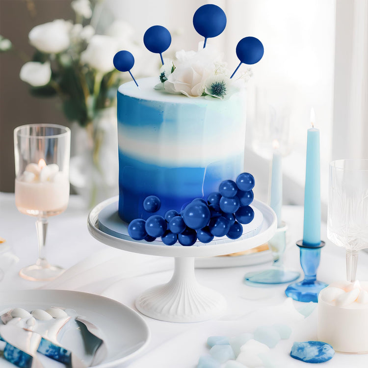 48 Pcs Balls Cake Topper Decorations Balloon Cupcake Toppers Foam Cake Topper Balls Cake Balls Decorations for Birthday Party Wedding Anniversary Cake Decorating (48 Count)