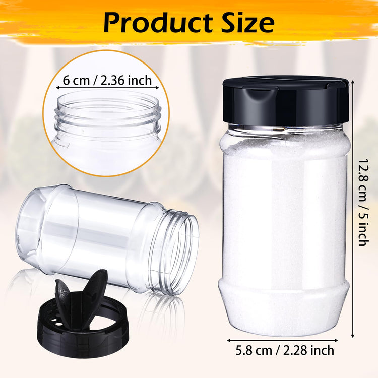 12.2 oz 30 Pack Plastic Spice Jars with Shaker Lids Clear Seasoning Containers Spice Bottles for Kitchen Storing Herbs Seasoning Powders (30 Count)