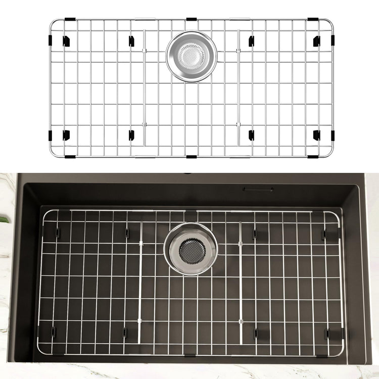 27.5'' x 13.5'' Stainless Steel Sink Protector with Sink Strainer
